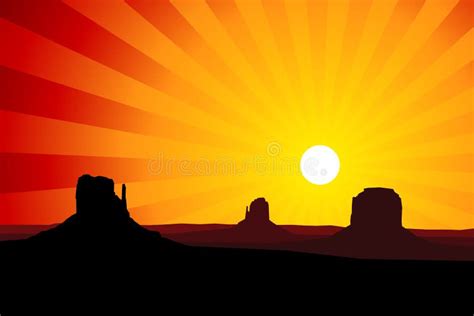 Monument Valley Arizona at Sunset, EPS8 Vector Stock Vector - Illustration of america ...