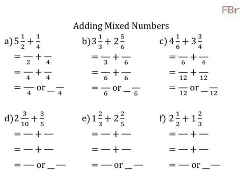 Adding Mixed Numbers Worksheet – E Street Light