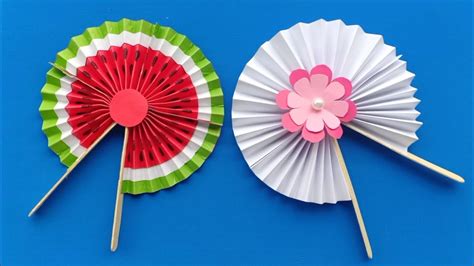 Cute Paper Pop Up Fans /DIY Watermelon Hand Fans |making paper fan /how to make a japanese paper ...