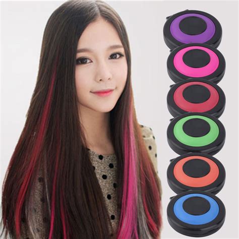 Professional 6 Colors Temporary Hair Dye Powder Cake Styling Non Toxic ...