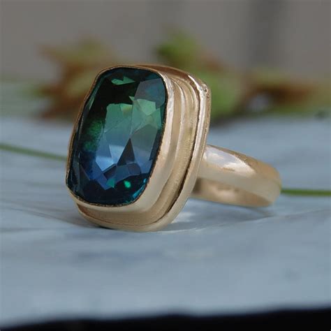 Cushion Cut Alexandrite Quartz 925 Sterling Silver Ring - Etsy