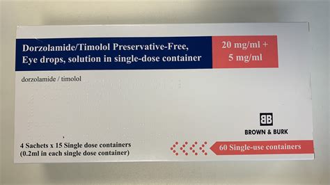 Dorzolamide/Timolol Preservative-Free Eye drops, solution in Single-dose container - Brown & Burk