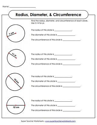 Radius and Diameter Printables | Word problem worksheets, Mathematics ...