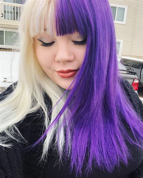 My split dye! Finally got the process 💯 💜 : r/Hair