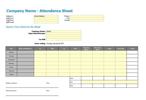 13 Free Sample Training Attendance Sheet Templates - Printable Samples