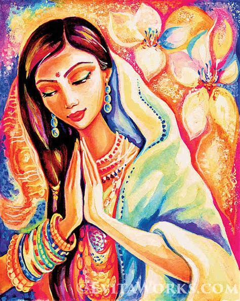 Praying woman painting pray spiritual painting lotus art | Etsy