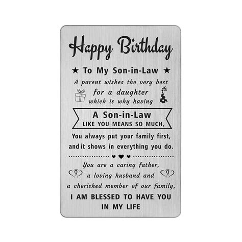 Degasken Sentimental Son In Law Birthday Card for Him Men - Happy ...