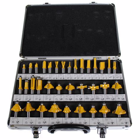 35 PIECE CARBIDE ROUTER BIT TOOLS SET W/ CASE - 1/2 INCH SHANKS - Walmart.com