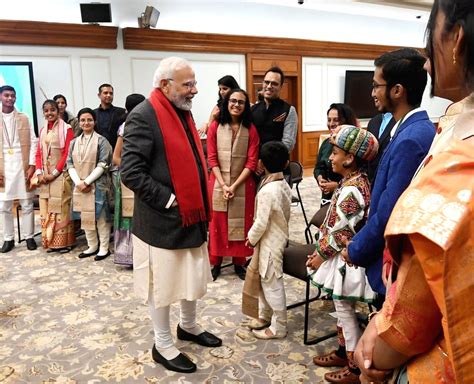 Prime Minister Narendra Modi interacts with Bal Puraskar Awardees 2023