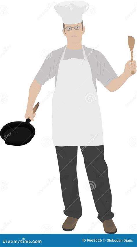 Illustration of Young Kitchen Chef Stock Vector - Illustration of hungry, delicatessen: 9663526