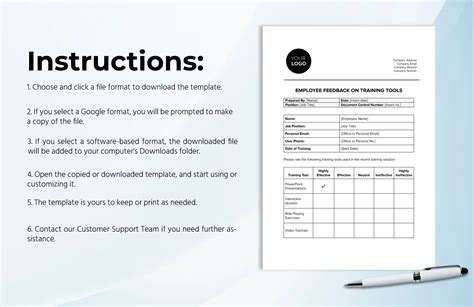 Employee Feedback on Training Tools HR Template in Word, PDF, Google ...