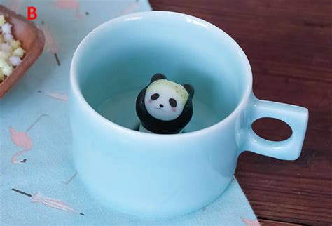 Cute Panda Figurine Ceramic Coffee Cup - FeelGift