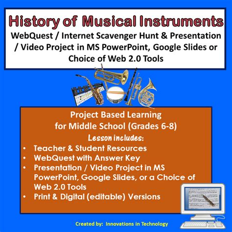 History of Musical Instruments - WebQuest & Presentation Project | Made By Teachers