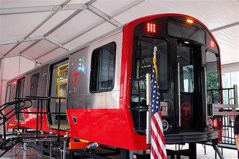 A Mockup of the New Red Line Trains is on Display at City Hall Plaza