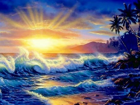 Sunrise On Ocean Art - ID: 9226 - Art Abyss