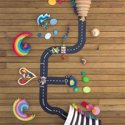 Waytoplay Rubber Toy Car Track Set - Expressway - 16 Pcs