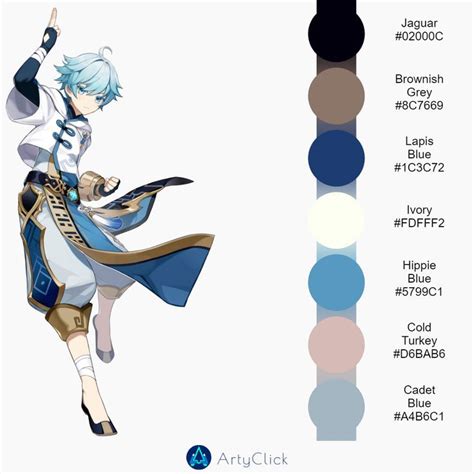 ปักพินโดย C M ใน Genshin impact Characters Colors | สี, รูปภาพ, เฉดสี