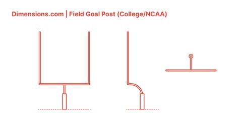 American Football Field Goal Post - College (NCAA) Dimensions ...