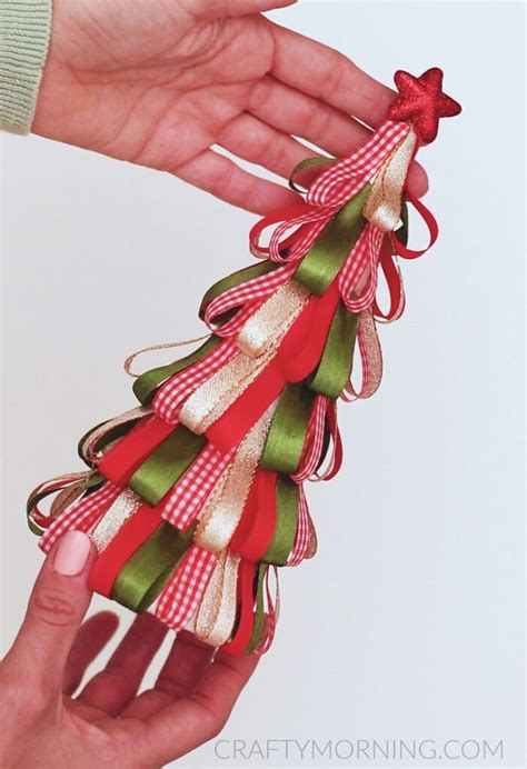 Ribbon Loop Christmas Tree Craft - Crafty Morning