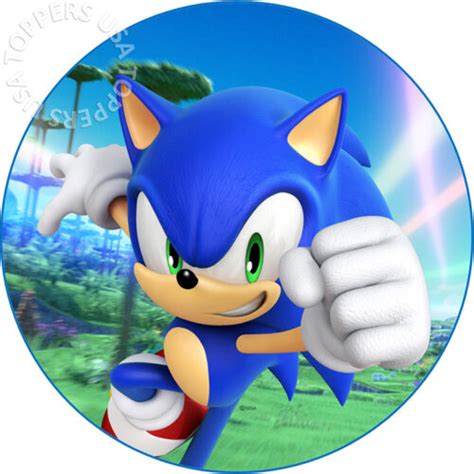 EDIBLE Sonic the Hedgehog Birthday Cake Topper Wafer Paper Round 7.5 ...