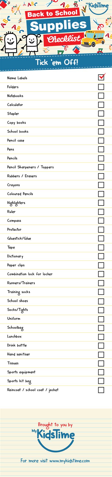 Back to School Supplies Checklist to Ensure Nothing Forgotten