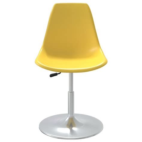 Yellow Plastic Swivel Dining Chair with Chrome Metal Pedestal – The ...