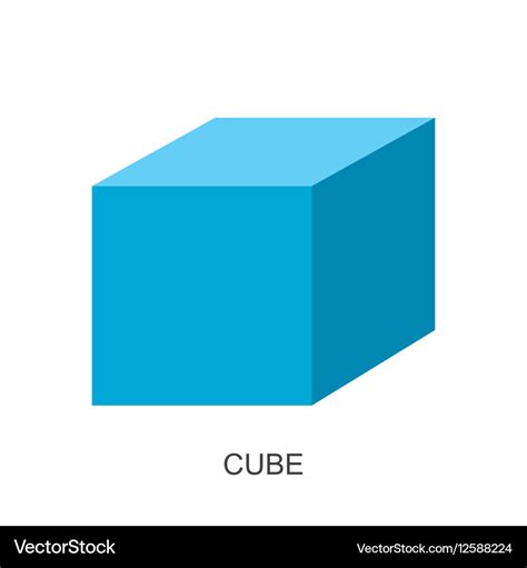 3d shape cube Royalty Free Vector Image - VectorStock