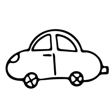 Black And White Car Doodle Sketch Illustration Transportation Art Shape ...