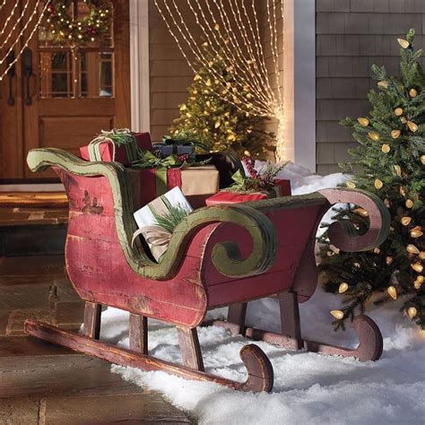 24 Santa Sleigh Christmas Decoration in Your Home | Outdoor christmas decorations, Rustic ...