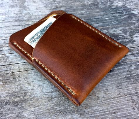 Minimalist wallet Front pocket wallet Thin leather wallet Mens | Etsy