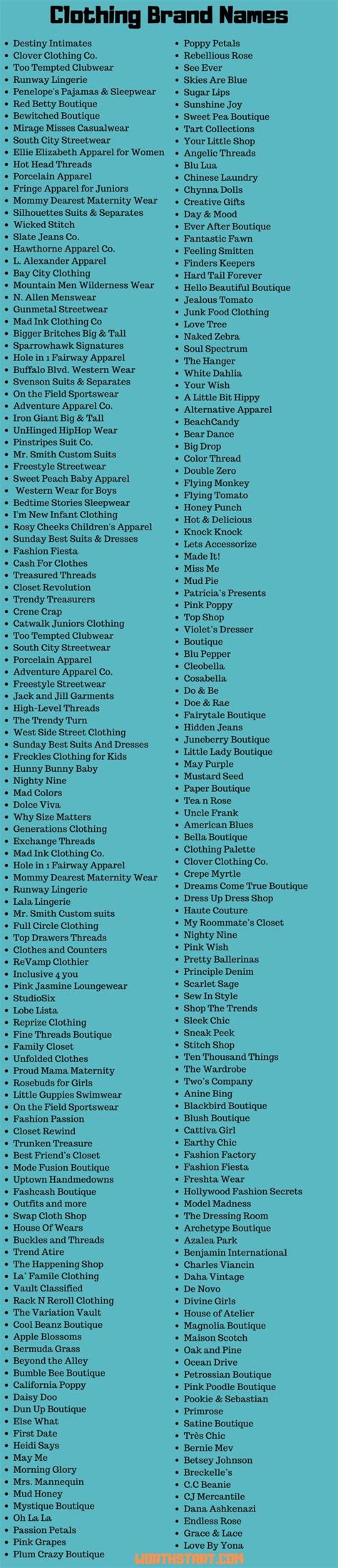 Clothing Brand Name Ideas: 400+ Names for Clothing Stores