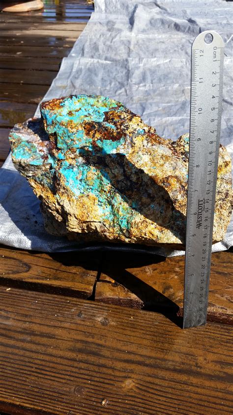 Huge Turquoise in matrix found in am abandoned turquoise mine in the El Rosario area of Baja ...