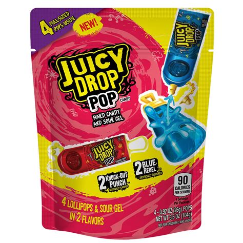 Juicy Drop Pop Variety Pack, Assorted Flavors Sweet Lollipops with Sour ...