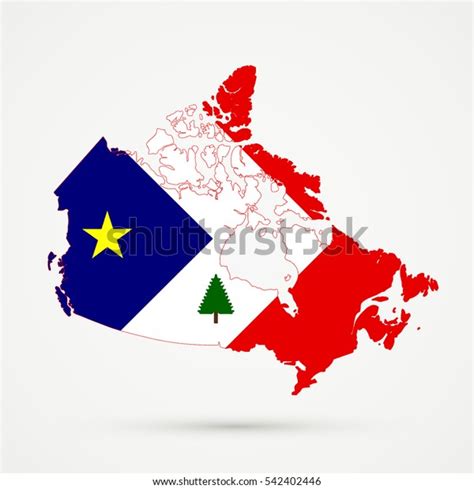 Canada Map New England Acadians Flag Stock Illustration 542402446 | Shutterstock