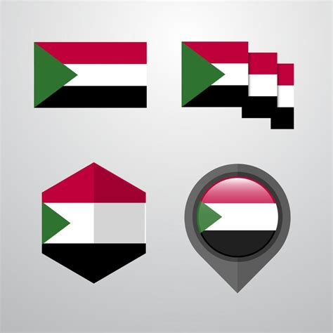 Sudan flag design set vector 14305442 Vector Art at Vecteezy