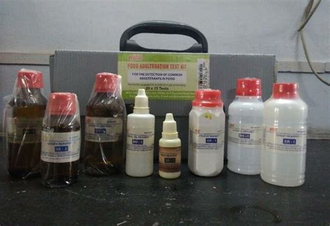 Commercially available food adulteration detection kit and the reagents... | Download Scientific ...