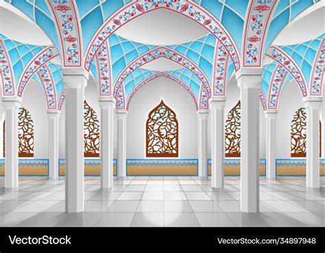 Interior mosque Royalty Free Vector Image - VectorStock