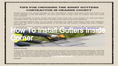 How To Install Gutters Inside Corner - Gutter HQ