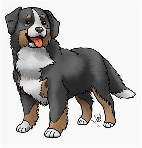 Transparent Hunting Dog Clipart - Bernese Mountain Dog Drawing Easy, HD Png Download ...