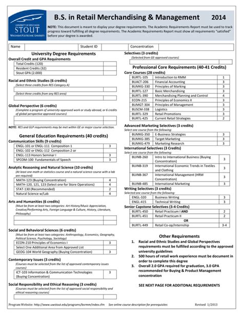 University Degree Requirements