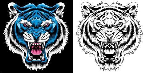 angry tiger head vector illustration 12465549 Vector Art at Vecteezy