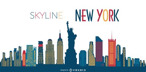 Descarga Vector De Ilustración Del Horizonte De Nueva York