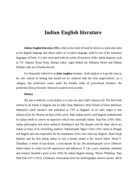 Indian English Literature | Indian Literature | Asian Literature