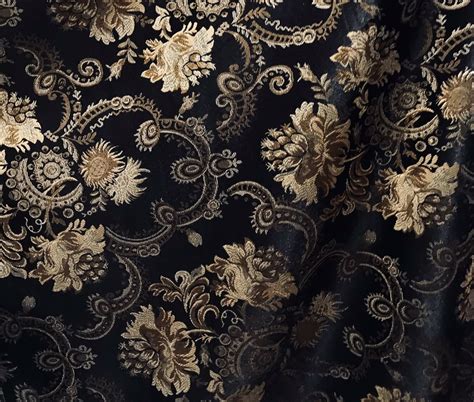 Black And Gold Upholstery Fabric / Beige and Brown Paisley Damask Upholstery Fabric | Damask ...