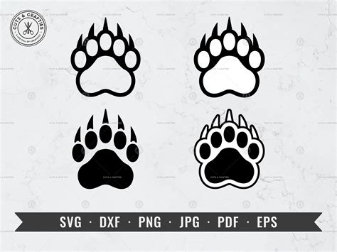 Bear Paw Print Svg Vector Cut File For Cricut Silhouette, 40% OFF