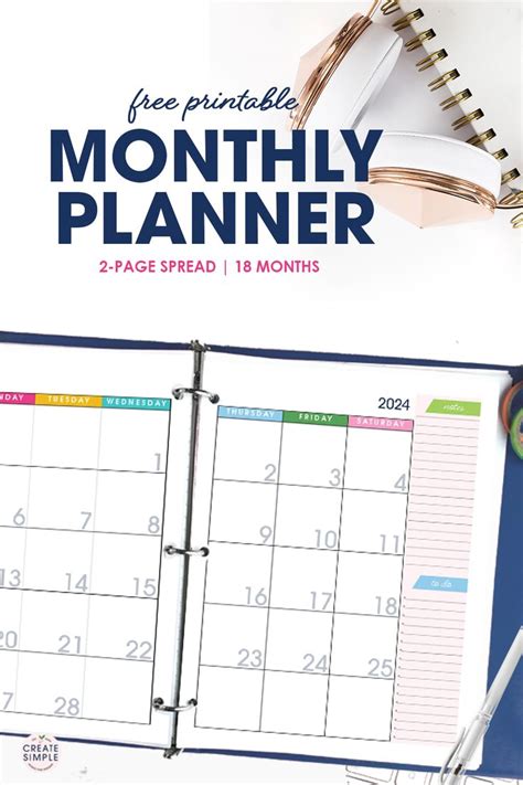 2023-2024 Monthly Planner | Free Printable Calendar Download | Free printable monthly planner ...