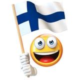 Emoji Holding Finish Flag, Emoticon Waving Black And White Checker Flag 3d Rendering Stock ...