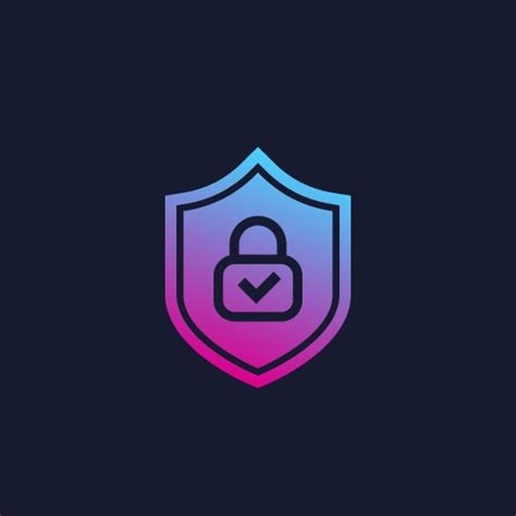 Cyber security logo with shield Royalty Free Vector Image