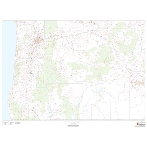 Oregon - Zip Code Map by Map Sherpa - The Map Shop