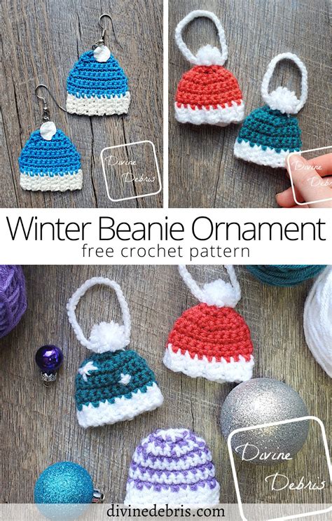 Winter Beanie Ornament Crochet Pattern by Divine Debris